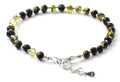 BAAP-SS5 Amber Adjustable Adult Green Anklet Made With Silver