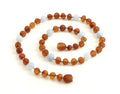 Amber and Aquamarine Blue Gemstone Necklace