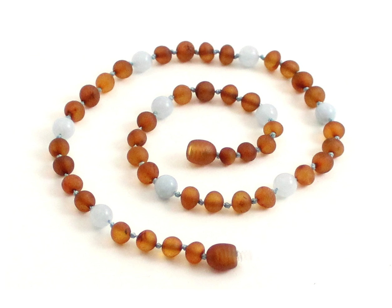 Amber and Aquamarine Blue Gemstone Necklace