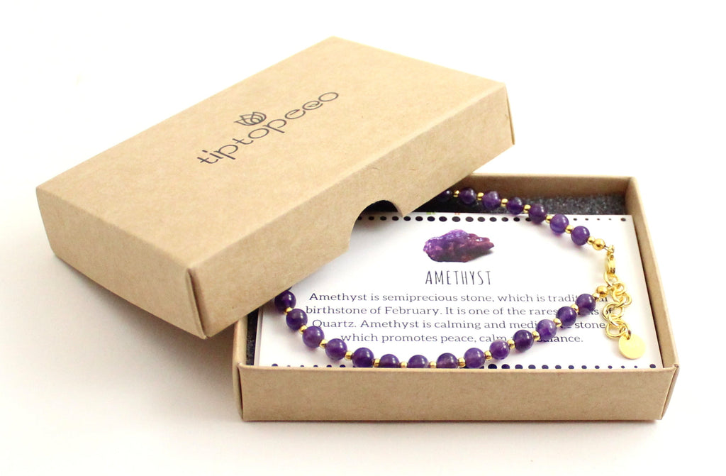 Amethyst Minimalist Violet Anklet With Silver
