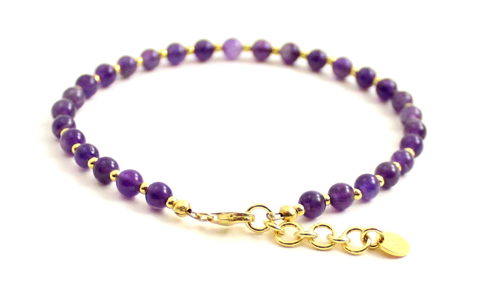 Amethyst Minimalist Violet Anklet With Silver