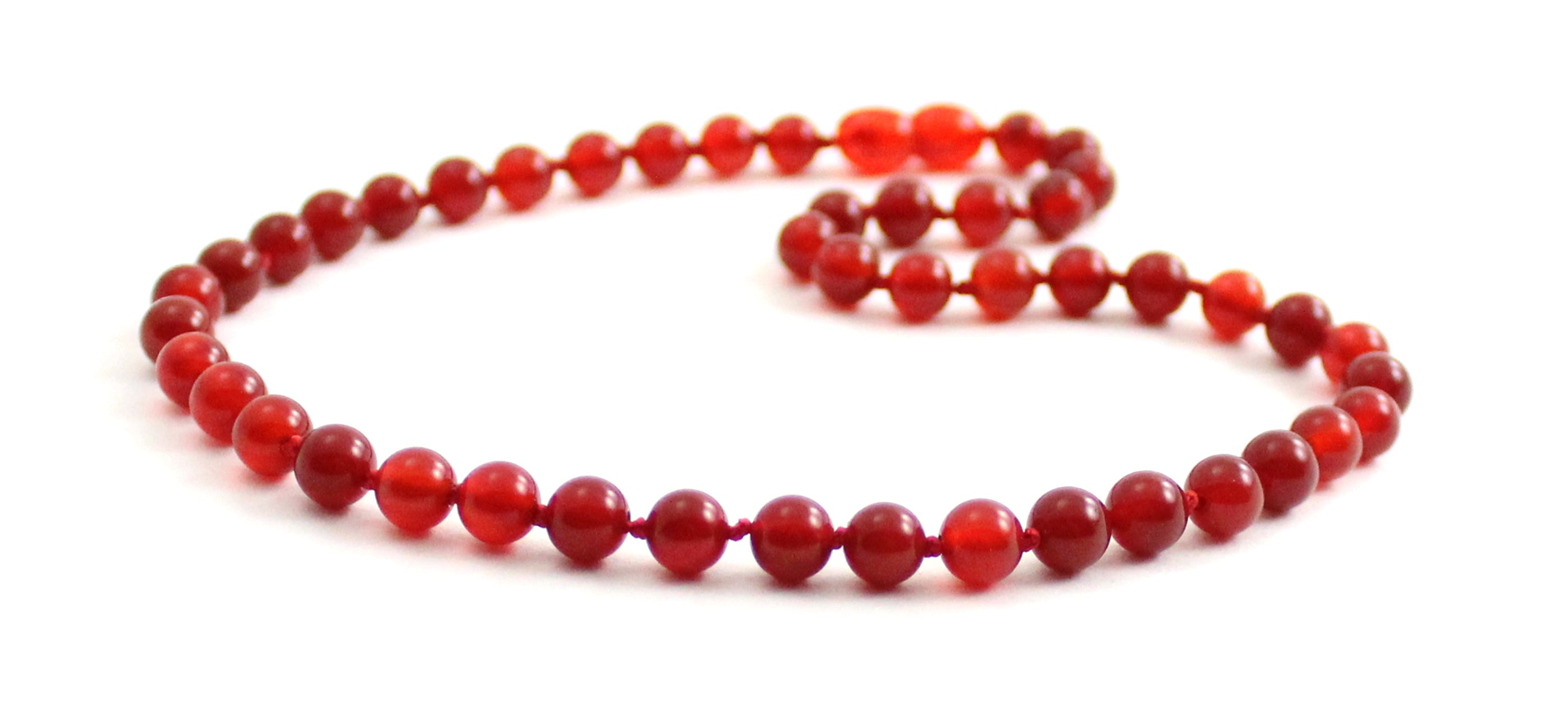 Carnelian Gemstone Knotted Red Necklace