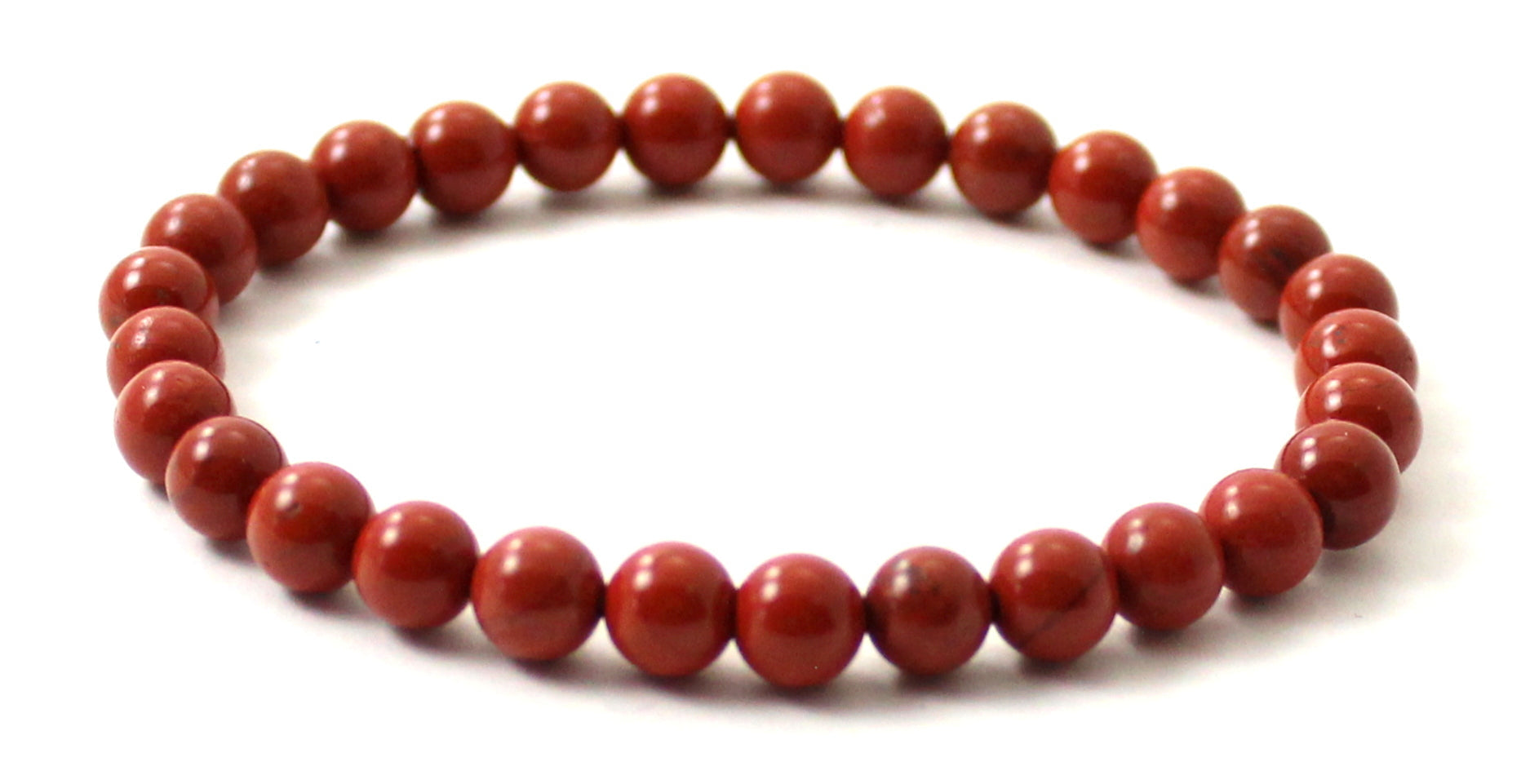 Stretch Bracelet With Sterling Silver and Red Jasper