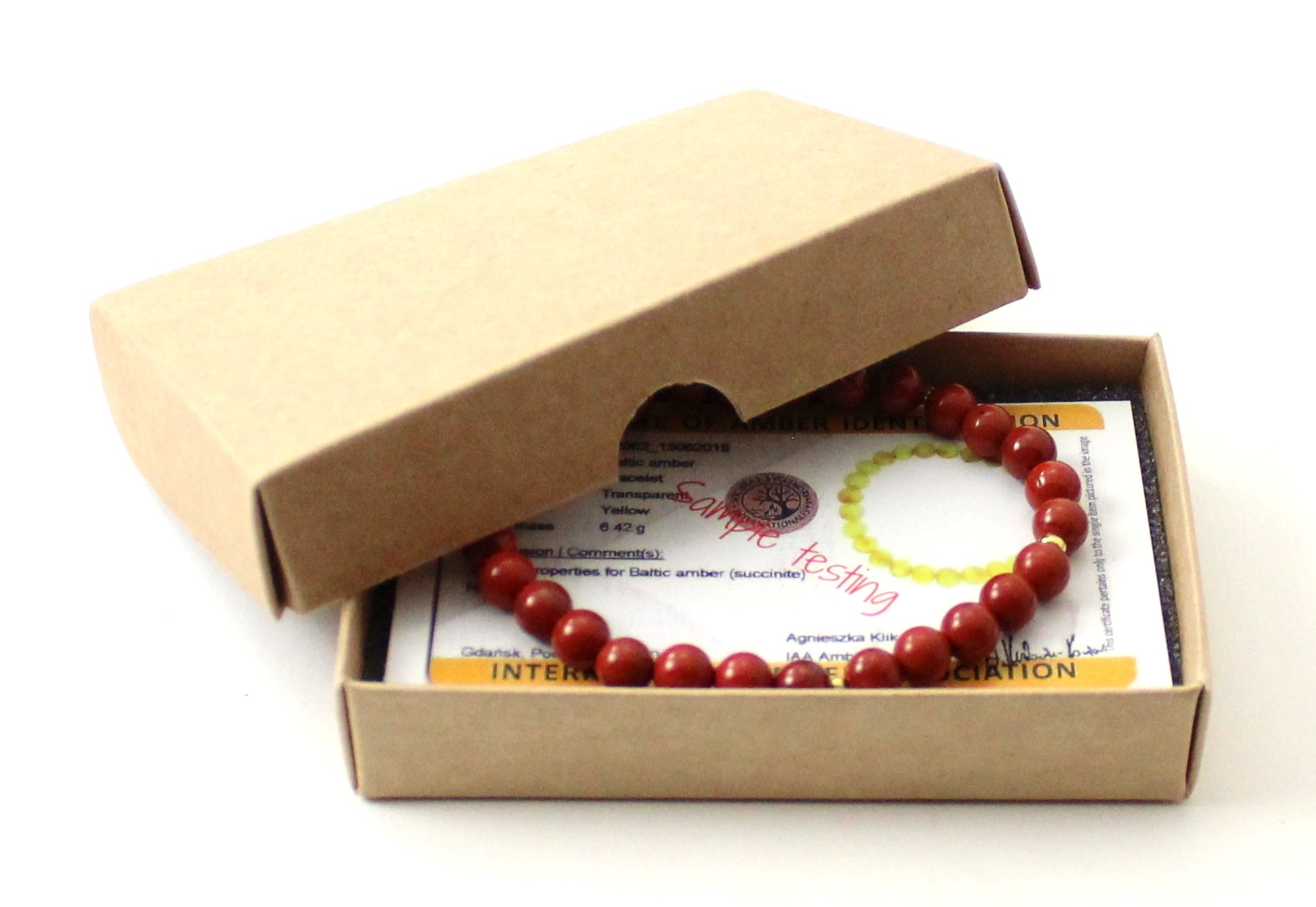 Stretch Bracelet With Sterling Silver and Red Jasper