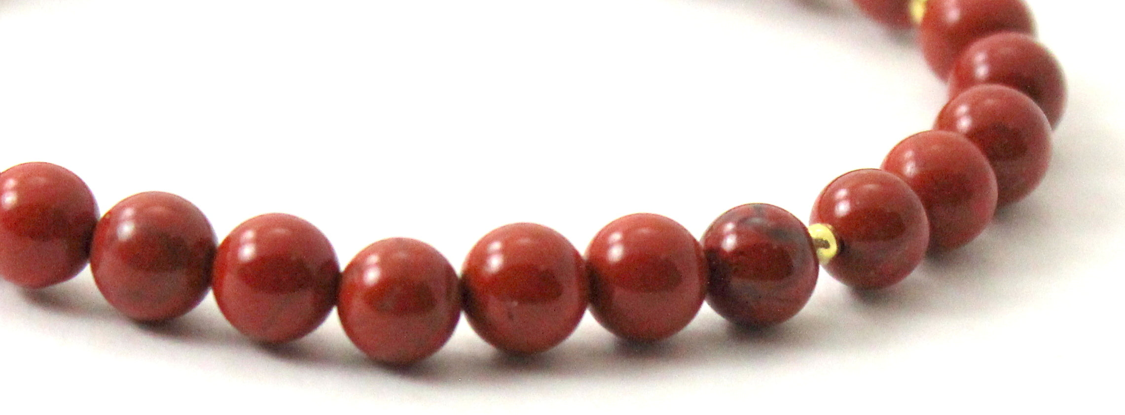 Stretch Bracelet With Sterling Silver and Red Jasper