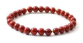 Stretch Bracelet With Sterling Silver and Red Jasper